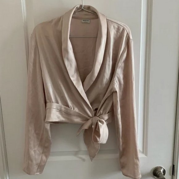 Aritzia Cream Satin Blouse - Picture 1 of 4